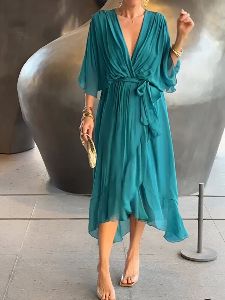 Monica™ | Chiffon jurk met V-hals